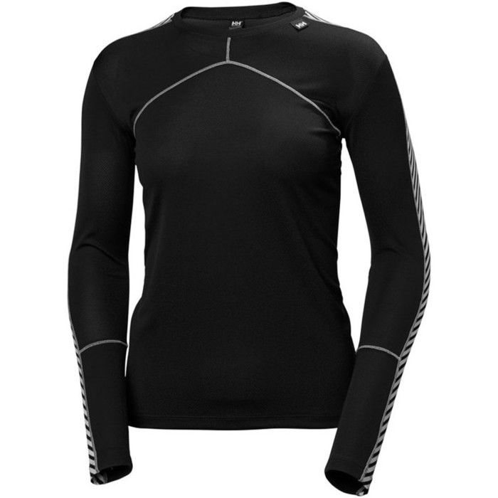 2024 Helly Hansen Womens HH Lifa Crew Base Layer Black 48326