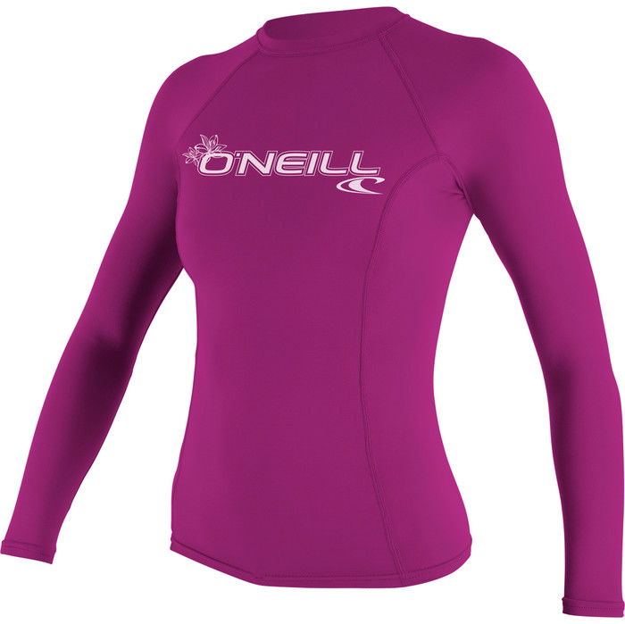 2024 O'neill Bsico De Mujer Skins Manga Larga Crew Lycra Vest 3549 - Rosa Zorro