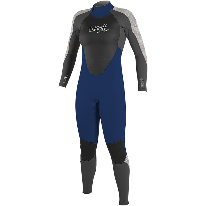 O'Neill Womens Epic 3/2mm GBS Back Zip Wetsuit NAVY / GRAPH / VIDA 4213