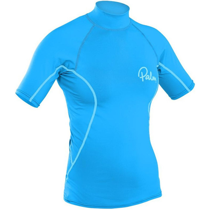 2022 Palm Womens Short Sleeve Rash Vest AQUA 12195