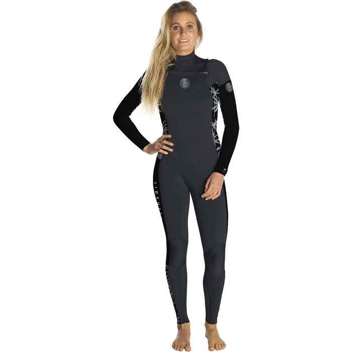 Traje De Neopreno Rip Curl Mujer Dawn Patrol 3/2mm Chest Zip Negro / Gris Wsm7ks