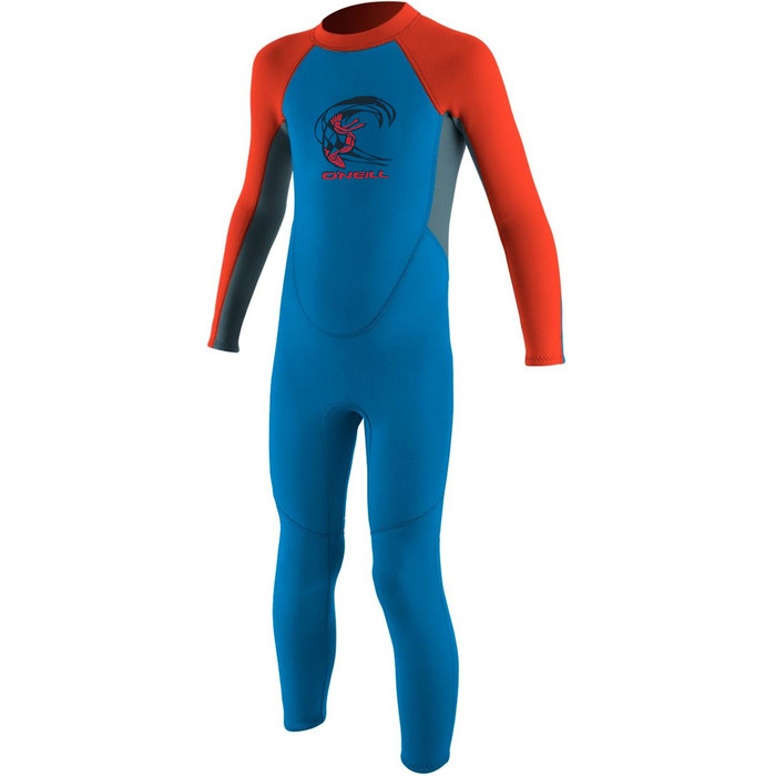 2024 O'Neill Toddler Reactor 2mm Back Zip Wetsuit 4868 - Blue / Neon Red