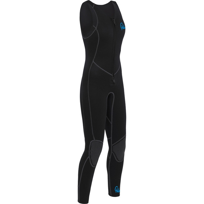 2024 Palm Womens Quantum 3mm Neoprene Front Zip Long John Wetsuit BLACK 12236