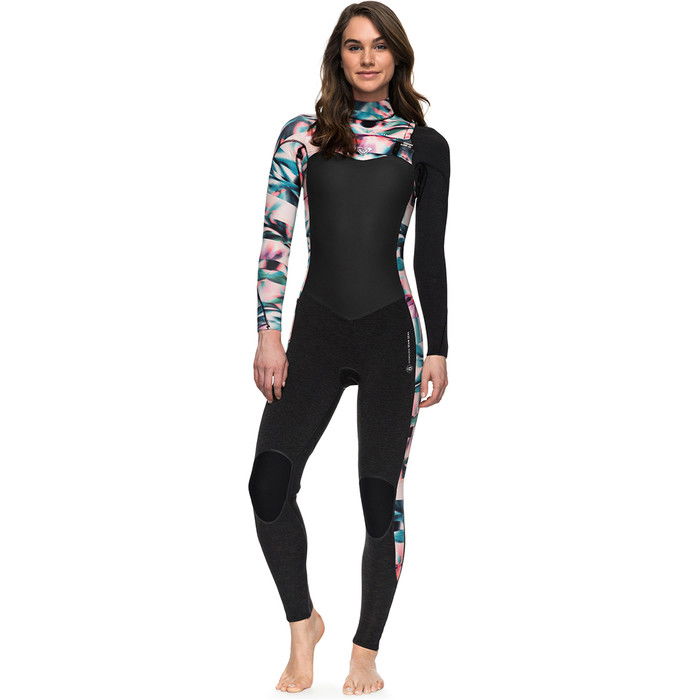 2018 Roxy Womens Performance 4 / 3mm Chest Zip Wetsuit NEGRO ERJW103032