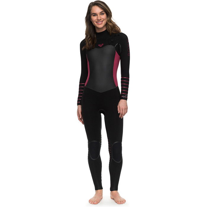 Roxy Womens Syncro Plus 4/3mm Chest Zip LFS Wetsuit BLACK ERJW103030