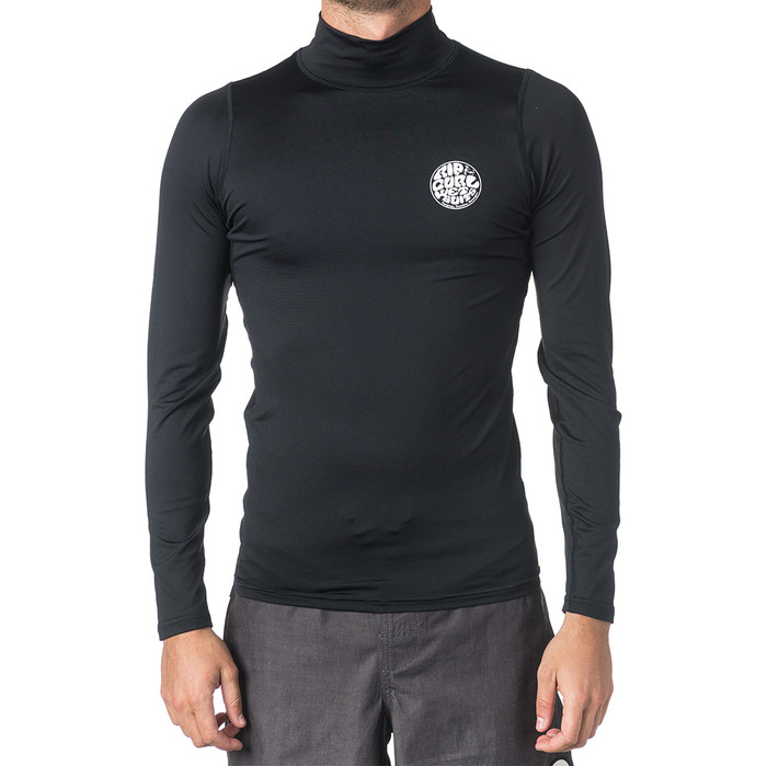 2019 Rip Curl Corpo Long Sleeve High Neck Rash Vest Black WLE8NM