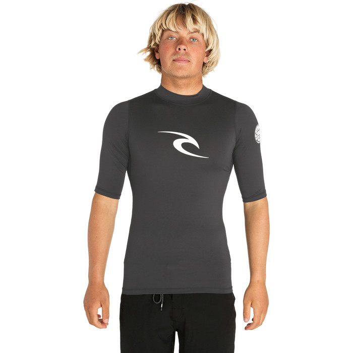 2020 Rip Curl Corpo Manga Corta Uv Tee Rash Chaleco Gris Oscuro Wle4km