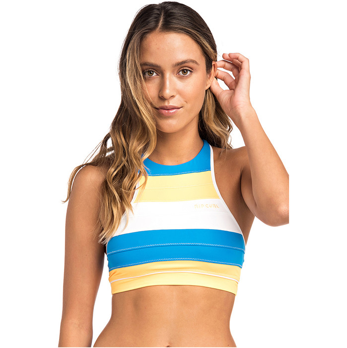 2019 Rip Curl Womens Heat Waves Crop Bikini Top Mango GSIFN5