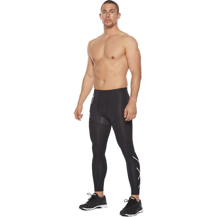 2021 2xu Mallas De Compresin Aero Vent Para Hombre Ma6529b - Negro / Plateado Reflectante