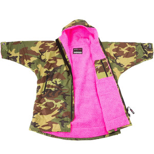 2023 Dryrobe Advance Junior Cambio De Manga Largo Robe DR104 - Camo / Pink