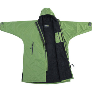 2023 Dryrobe Advance Cambio De Manga Larga Robe DR100L - Black / Verde Bosque