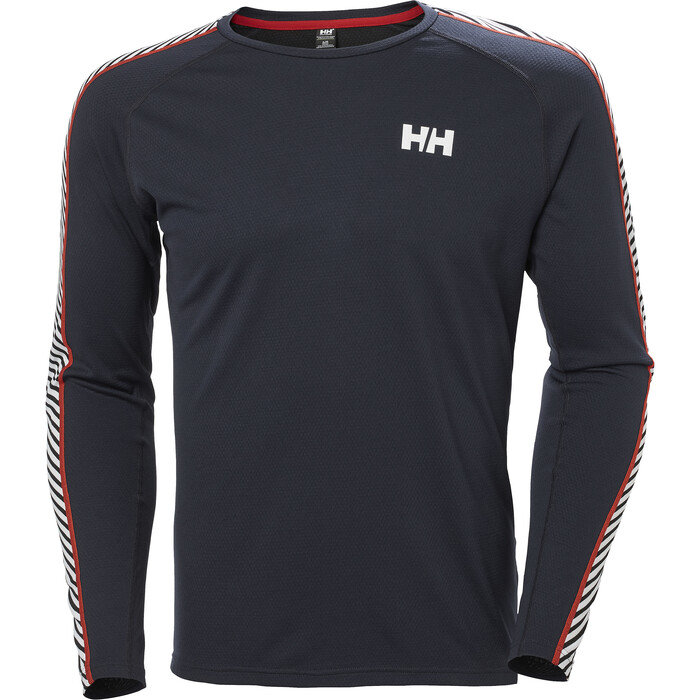 2024 Helly Hansen Hombres Lifa Active Camiseta Interior A Rayas Crew Top 49412 - Navy