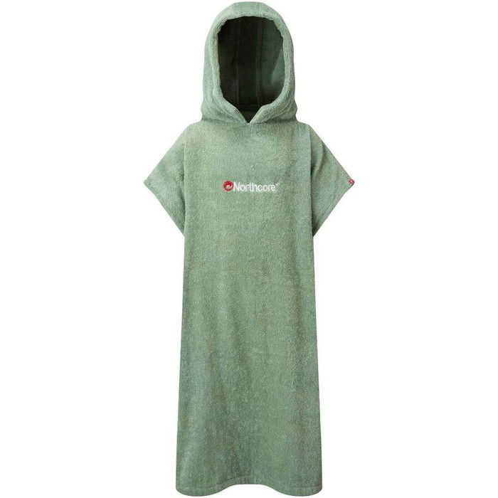 2024 Northcore Kids Beach Basha Hooded Towel Changing Robe / Poncho NOCO24D - Green