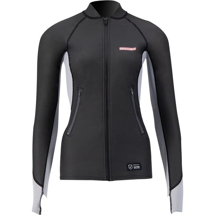 2023 Prolimit Womens 1.5mm Loose Fit Splash Wetsuit SUP Top 14710 - Black / Grey