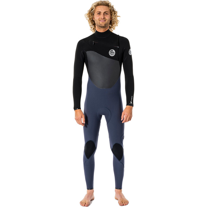 2021 Rip Curl De Los Hombres Flashbomb 4/3mm Chest Zip Traje Wstynf - Pizarra