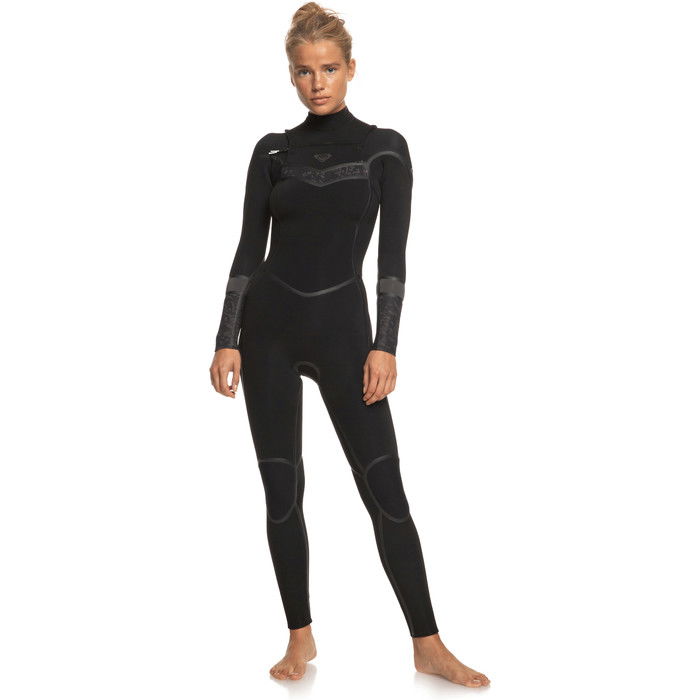 2021 Roxy Womens Syncro+ 4/3mm Chest Zip Wetsuit ERJW103059 - Black