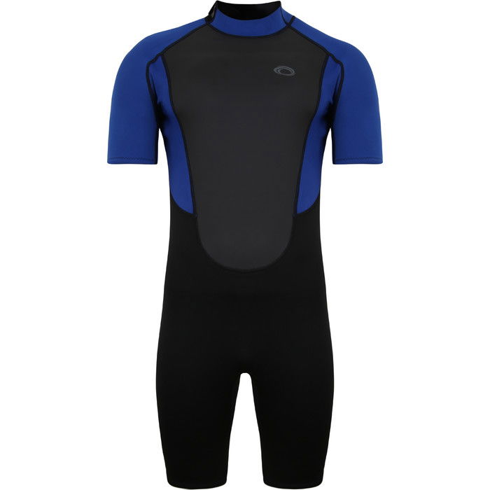 2024 Typhoon Mens Storm3 3/2mm Back Zip Shorty Wetsuit 250795 - Black / Nite Blue