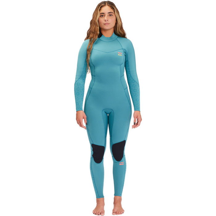 2022 Billabong Womens Synergy 4/3mm Back Zip Wetsuit F44F38 - Marine