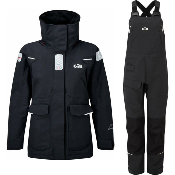 2023 Gill Womens OS2 Offshore Sailing Jacket & Salopettes Combi Set - Graphite