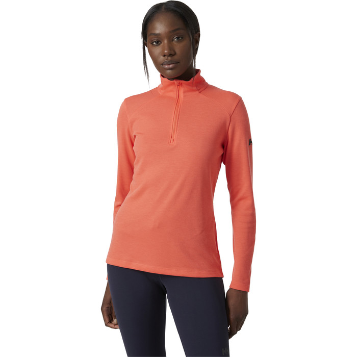 2022 Helly Hansen De Bajura Con Media Cremallera Para Mujer 34249 - Coral Caliente