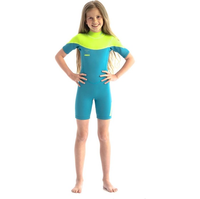 2024 Jobe Junior Boston 2mm Back Zip Shorty Wetsuit 3036210 - Teal