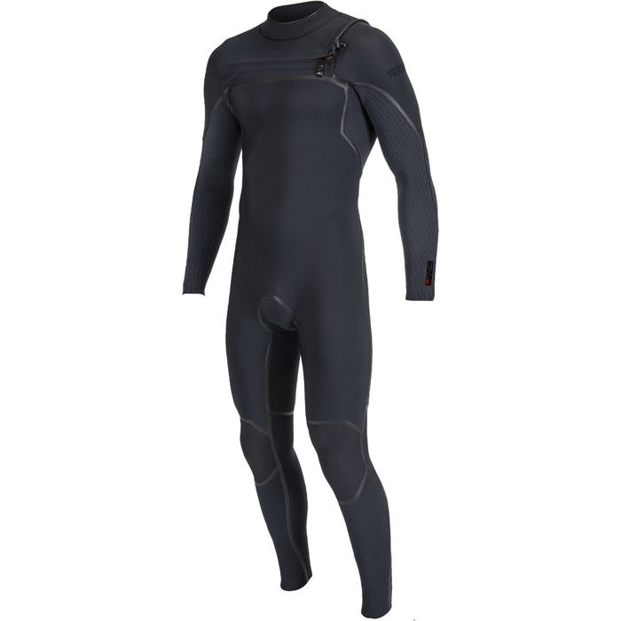 2024 O'Neill Hombres Hyperfreak Fire 4/3mm Chest Zip Neopreno 5512 - Black