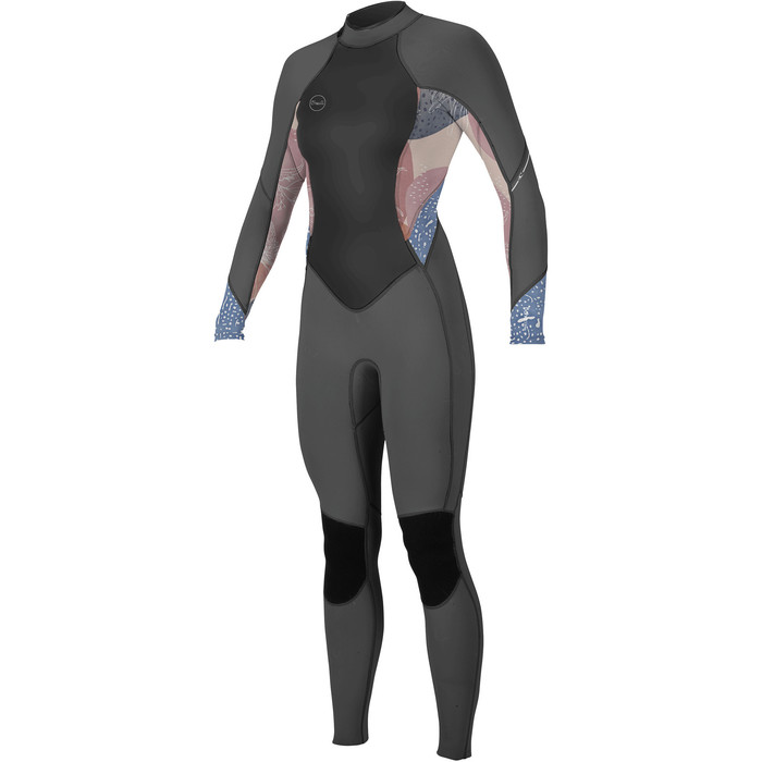 2024 O'Neill Womens Bahia 3/2mm Back Zip Wetsuit 5292 - Graphite / Desert Bloom / Drift Blue