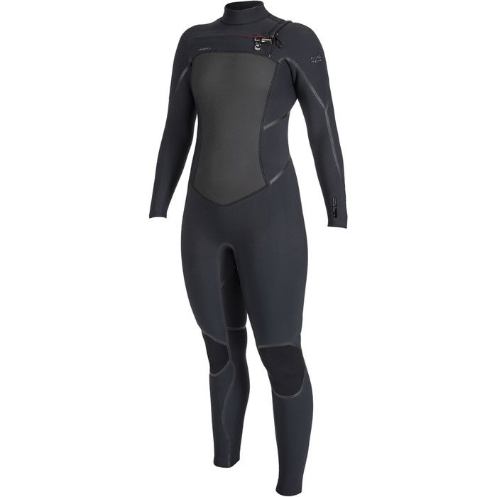 2024 O'Neill Mujer Psycho Tech 4/3+mm Chest Zip Neopreno 5507 - Black