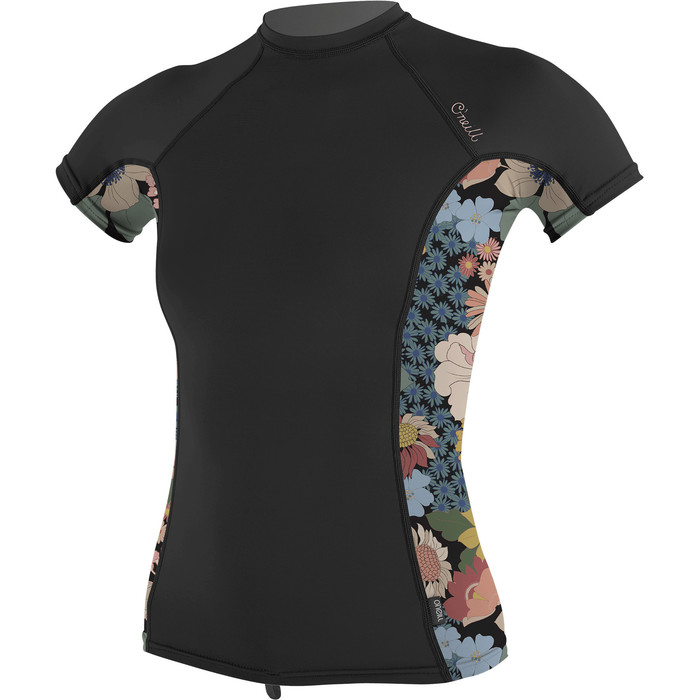 2022 O'neill Lycra Vest De Manga Corta Con Estampado Lateral Para Mujer 5405s - Negro / Twiggy