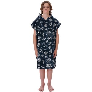 2022 Rip Curl Junior Cambio Impreso Robe / Poncho 003BTO - Black