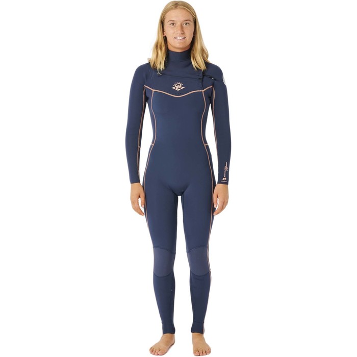 2023 Rip Curl Mujer Dawn Patrol Performance 5/3mm Chest Zip Neopreno WSMYAW - Navy