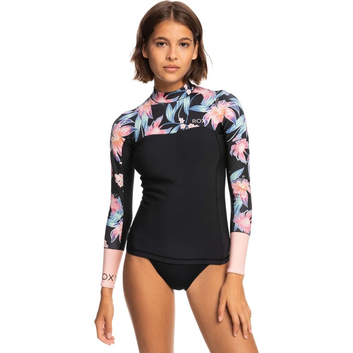 Chaqueta De Traje De Neopreno 2024 Roxy Swell Series 1mm Para Mujer Erjw803026 - Anthracite Paradise