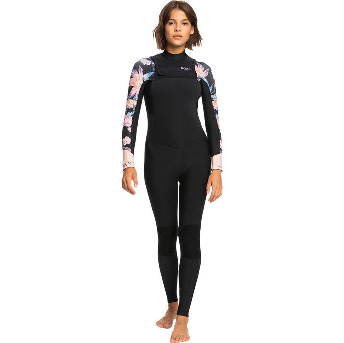 2024 Roxy Mujer Swell Series 3/2mm Chest Zip Gbs Neopreno ERJW103122 - Anthracite Paradise