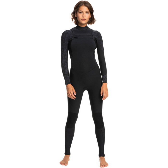 2024 Roxy Mujer Swell Series 4/3mm Chest Zip Neopreno ERJW103125 - Black