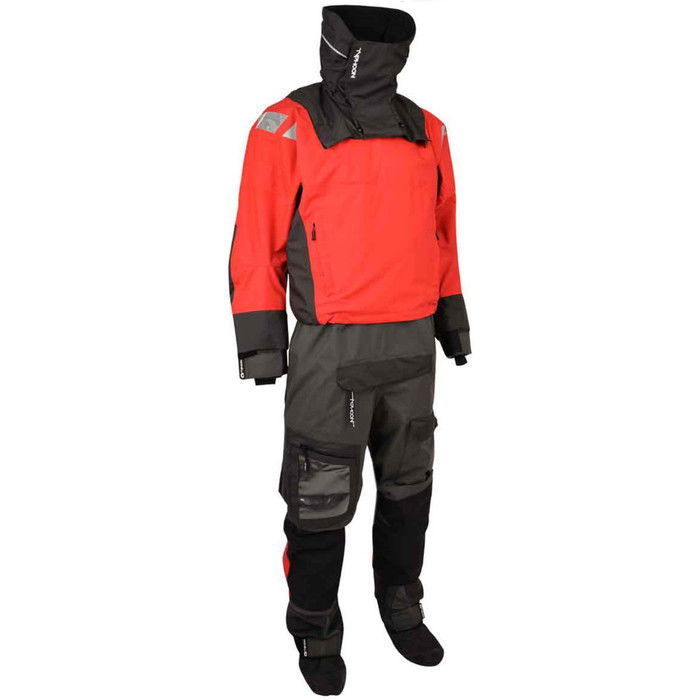 2024 Typhoon Ps440 Traje Seco De Entrada Con Drysuit - Rojo / Gris