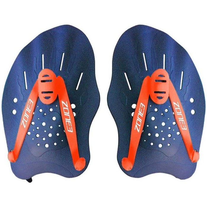 2024 Zone3 Ergo Swim Training Hand Paddles SA19EPAD - Blue / Orange