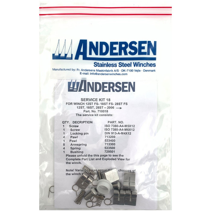 2024 Andersen Service Kit 12ST 18ST 28ST 34ST RA710018