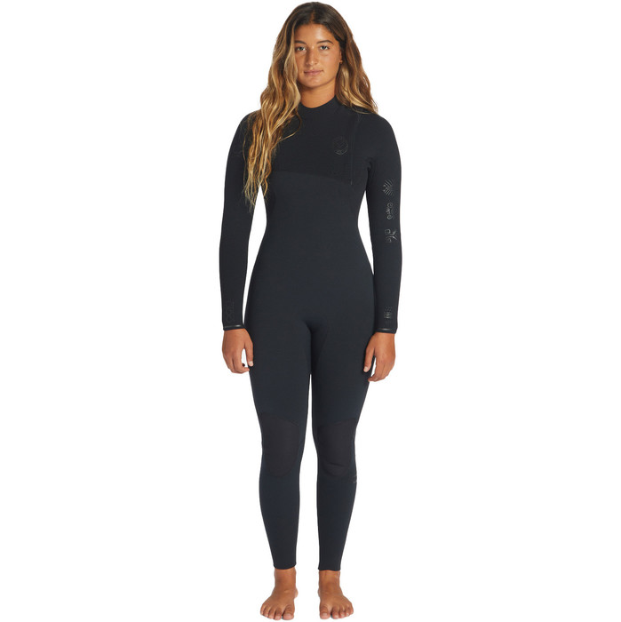 2024 Billabong Mujer Salty Dayz Natural 4/3mm Zip Free Neopreno ABJW100168 - Black