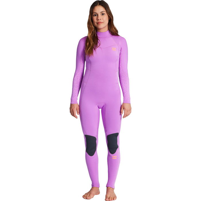 2024 Billabong Mujer Synergy 4/3mm Back Zip Neopreno ABJW100133 - Bright Orchid