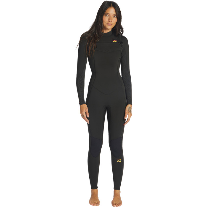 2024 Billabong Womens Synergy 3/2mm Chest Zip Wetsuit ABJW100129 - Wild Black