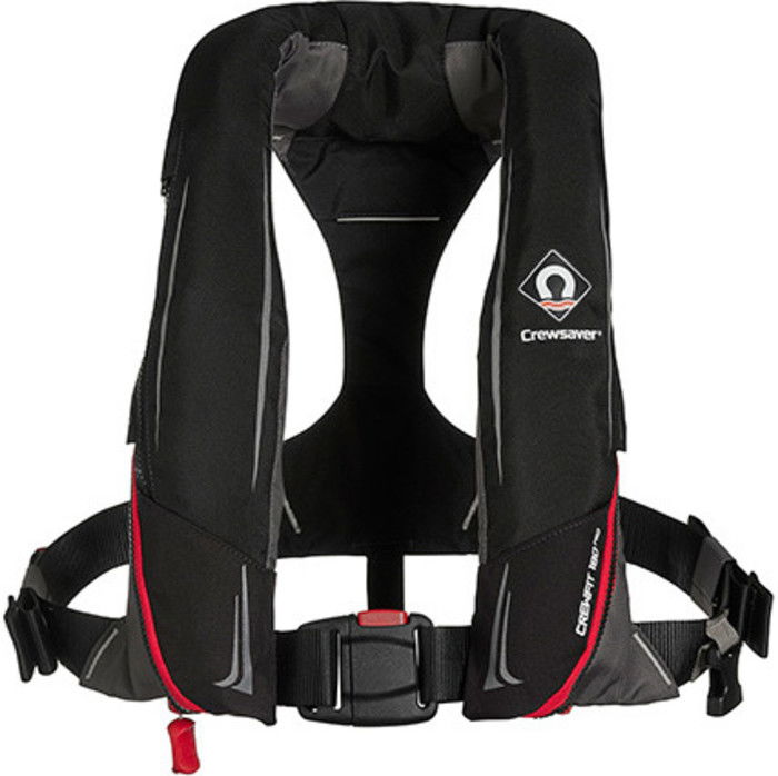 2024 Crewsaver Crewfit 180N Pro 180 Automatic Harness Lifejacket 9725BRA - Red / Black