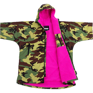 2024 Dryrobe Advance Junior Short Sleeve Change Robe V3 V3KSS - Camo / Pink