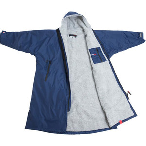 2024 Dryrobe Advance Cambio De Manga Larga Robe V3 DR104 - Navy Blue / Grey