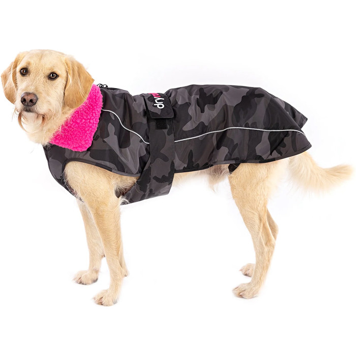 2024 Dryrobe Dog Coat V3 DRV3 - Black Camo / Pink