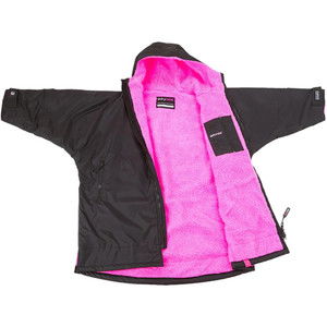 2024 Dryrobe Junior Advance Long Sleeve Change Robe V3 V3KSLSDA - Black / Pink