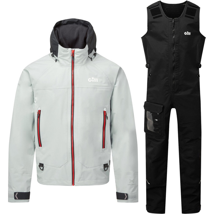 2023 Gill Conjunto Combinado De Chaqueta Y Pantaln Verso Inshore Racing V101jv101t - Gris Claro