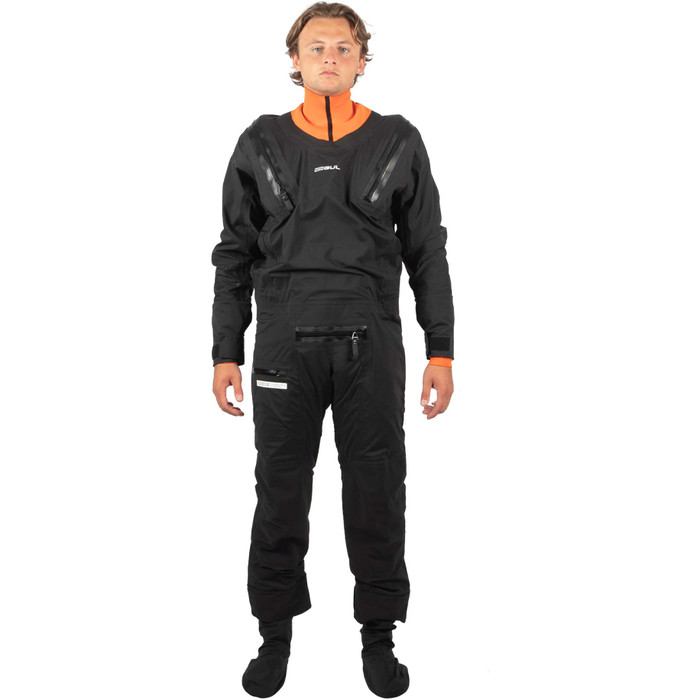 2024 Gul Mens Code Zero Stretch U-Zip Drysuit GM0368-B9 - Black