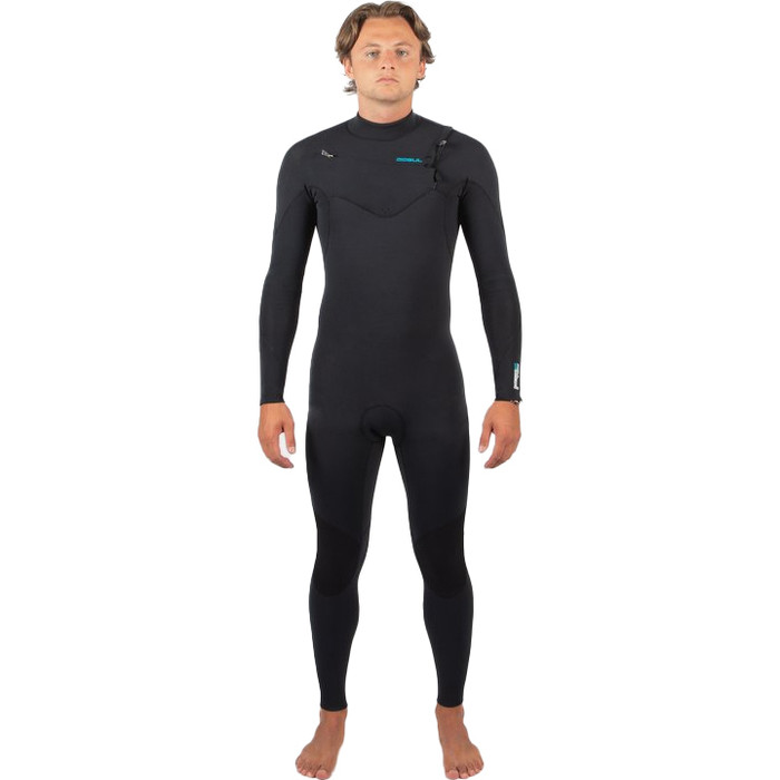 2024 Gul Mens Flexor Recore 3/2mm Chest Zip GBS Wetsuit FX1214-C2 - Black