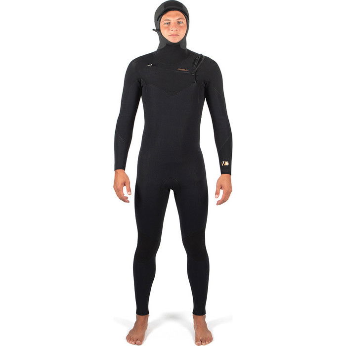 2024 Gul Mens Viper 6/5/4mm Chest Zip Hooded Wetsuit VR1225/C2 - Black