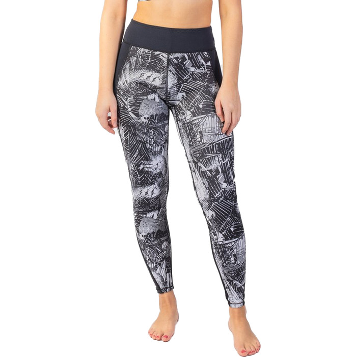 2024 Gul Womens Luna7 SUP Leggings LA8301-C1 - Broken Palm / Black